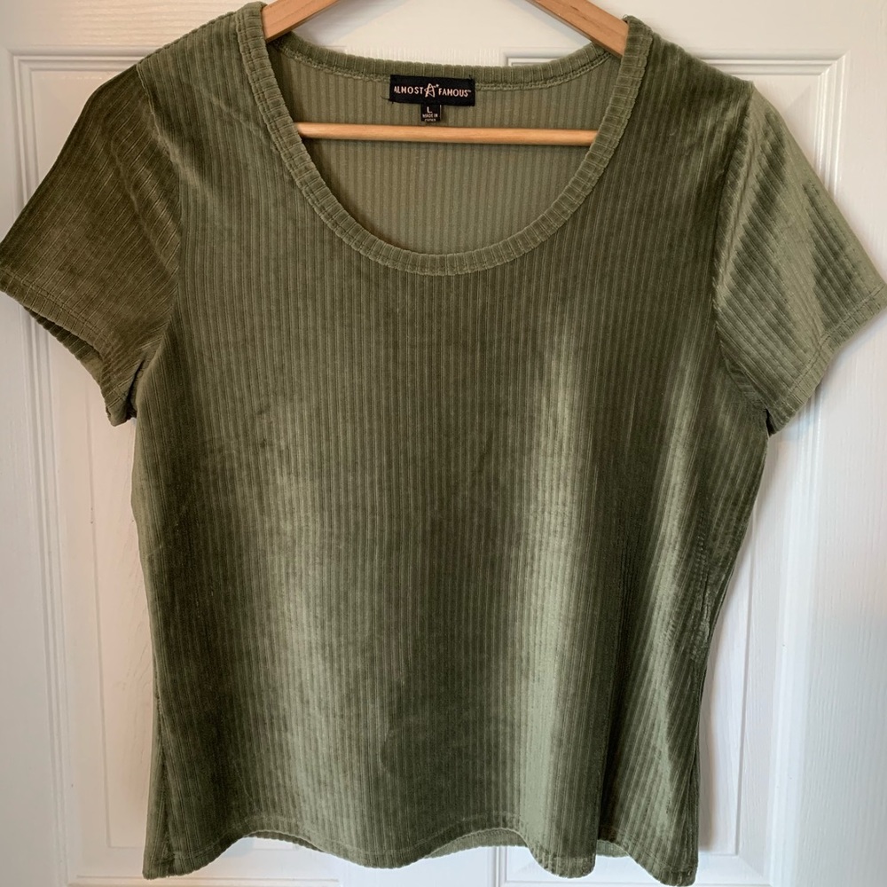 Almost famous velvet short sleeve shirt
